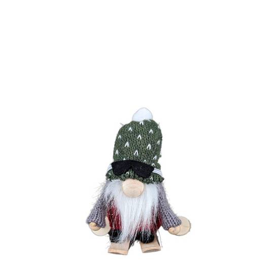 Santa Skiing, Green Knit Hat 10cm *ETA Nov